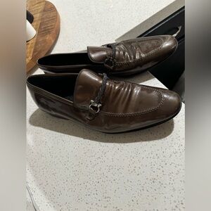 Salvatore Ferragamo Brown loafer slip ons